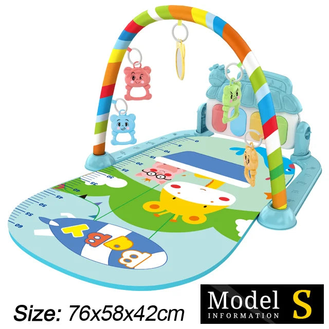 Baby Fitness Stand Music Play Gym Activity Toys Newborn Piano Crawling Blanket