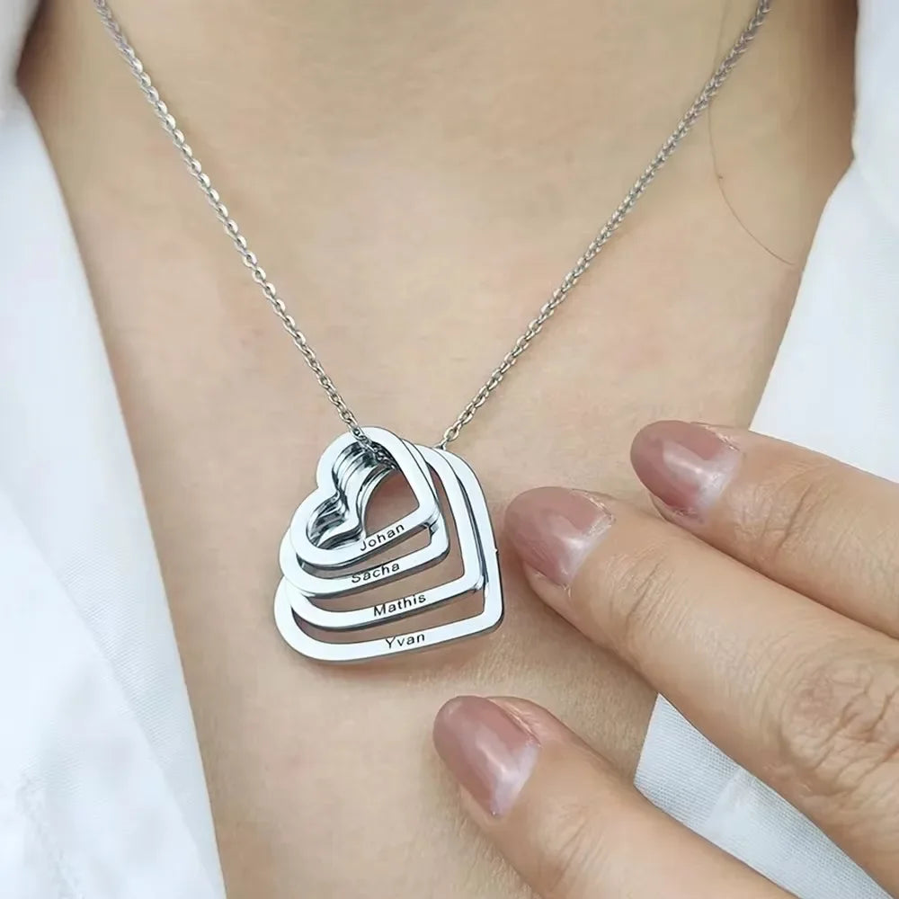 Custom Love Charm Heart Pendant Necklace - Free Shipping