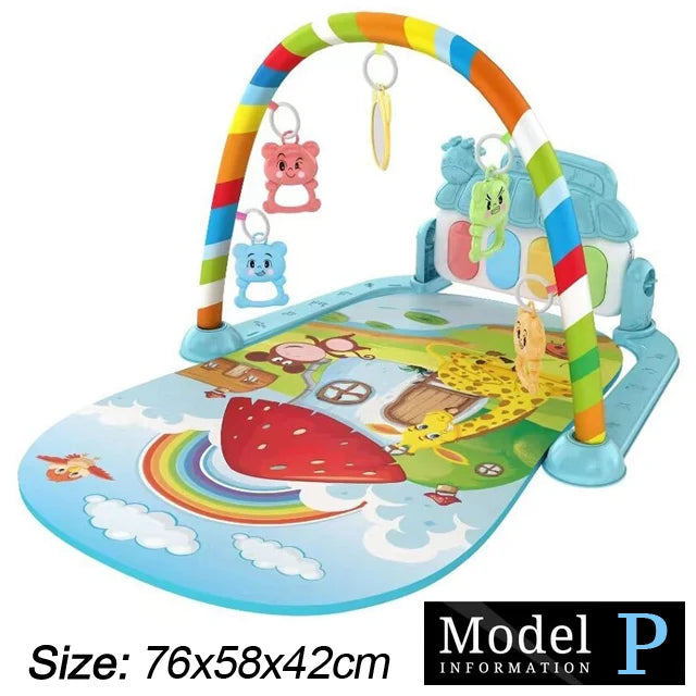 Baby Fitness Stand Music Play Gym Activity Toys Newborn Piano Crawling Blanket