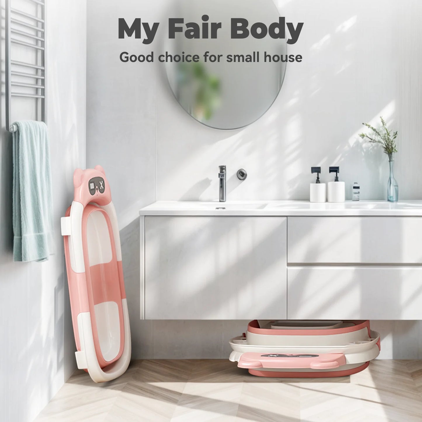 Baby Tub With Soft Cushion And Thermometer