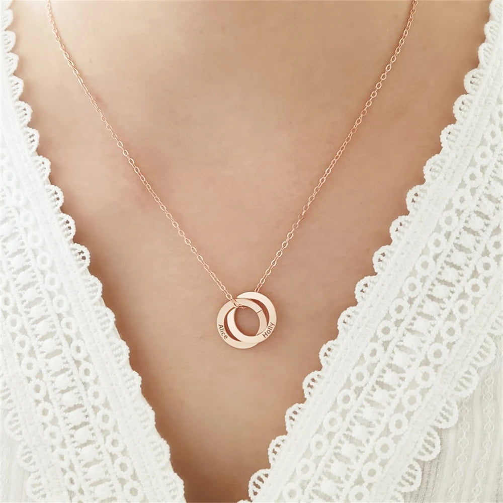 Engraved Russian Ring Interlocking Name Circle - BOGO π₯