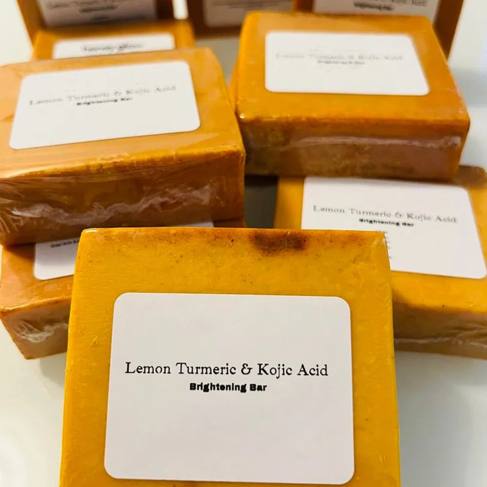 100g Turmeric Hand Made Soap, Lemon Kojic Acid Soap - Free Shipping