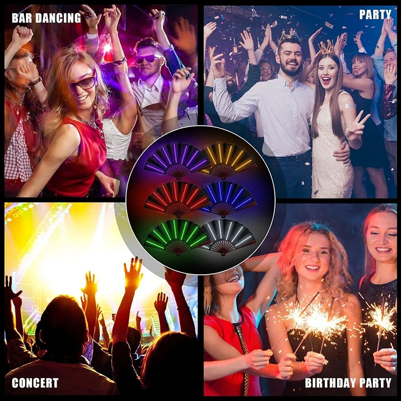 Glowing Folding Fan Lighting Dancing Fans