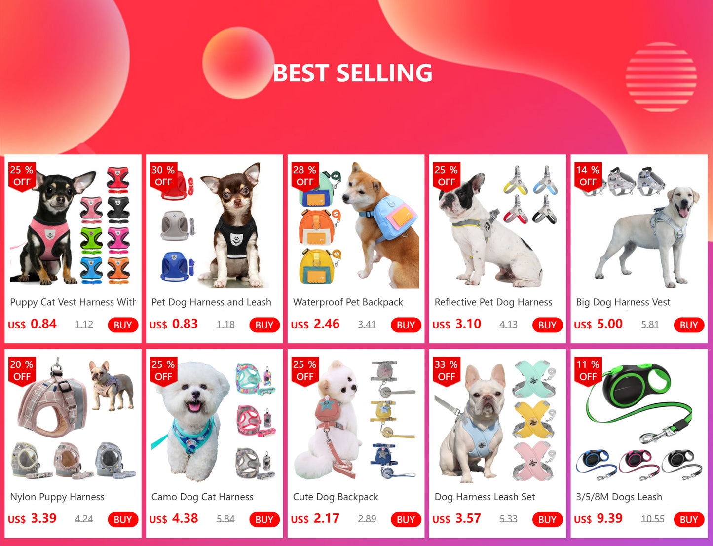 Dog Harness Leash Set for Small Medium Dog Cat
