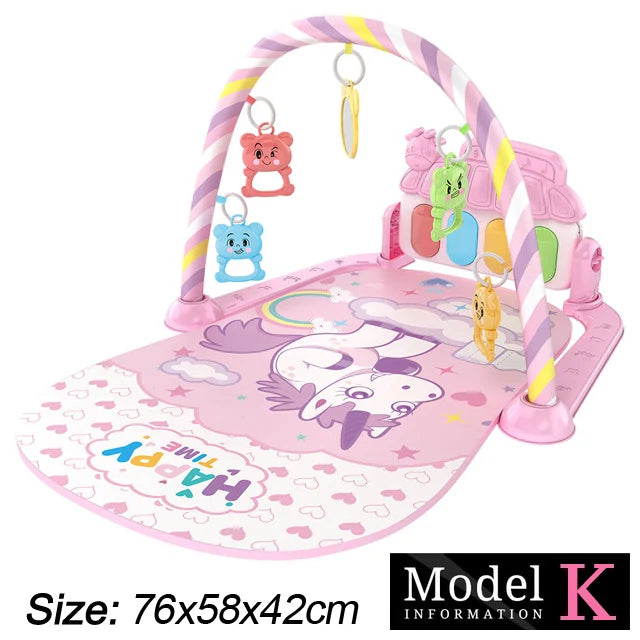 Baby Fitness Stand Music Play Gym Activity Toys Newborn Piano Crawling Blanket