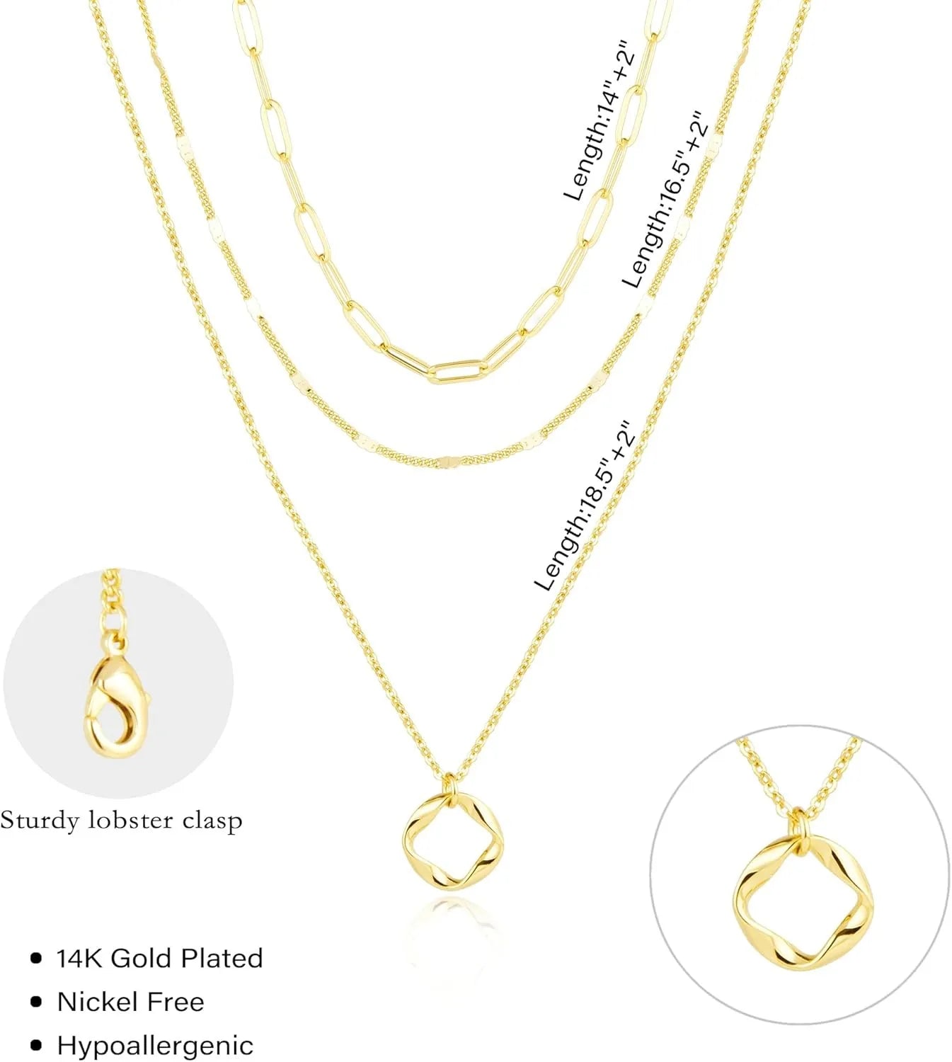 Layered Gold/Silver Necklaces set for Women Stackable