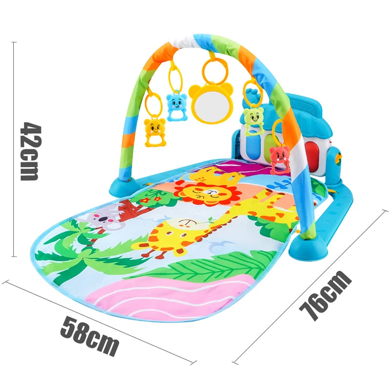 Baby Fitness Stand Music Play Gym Activity Toys Newborn Piano Crawling Blanket