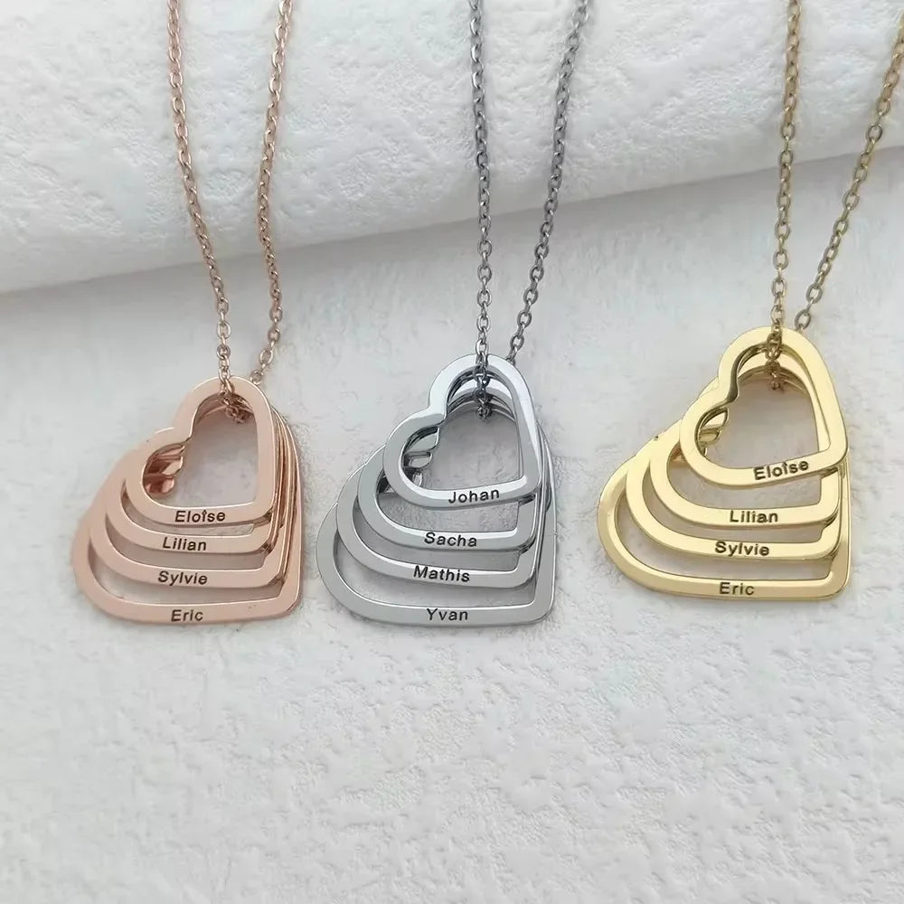 Custom Love Charm Heart Pendant Necklace - Free Shipping
