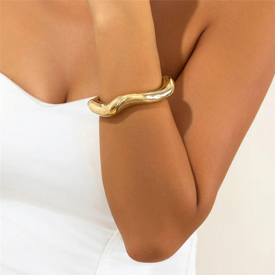 Exaggerated Chunky Heavy Metal Big Torques Choker Necklace Women