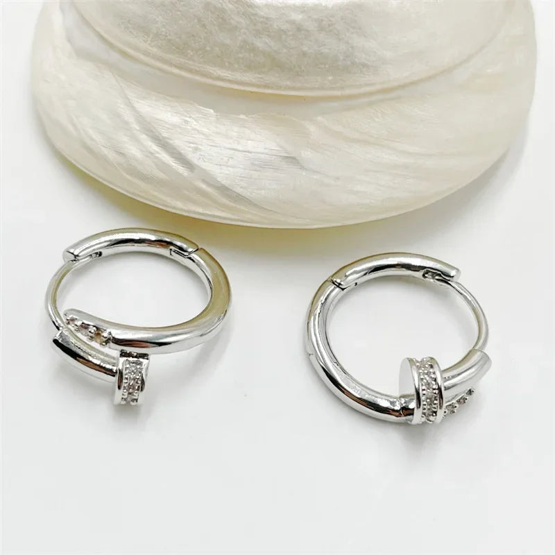 Hot-Selling Round Nail Earrings, Sweet And Romantic Niche Design