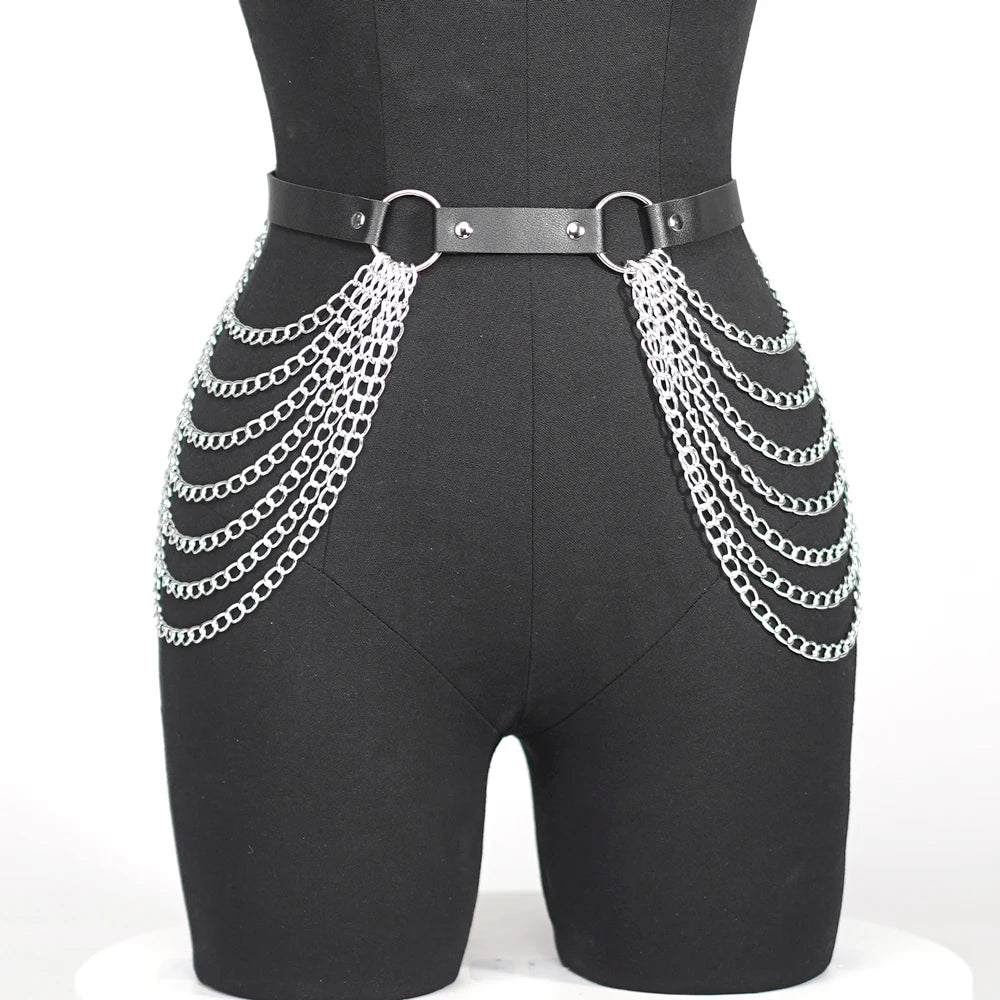 Tassel Street Style Belt Corset Harness Waist Belt Gothic Chain