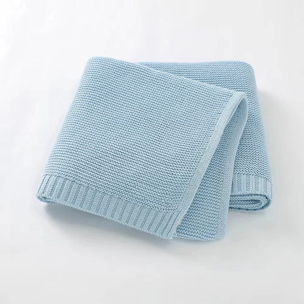 Personalized Name Baby Knitted Blanket Cotton 100x80cm