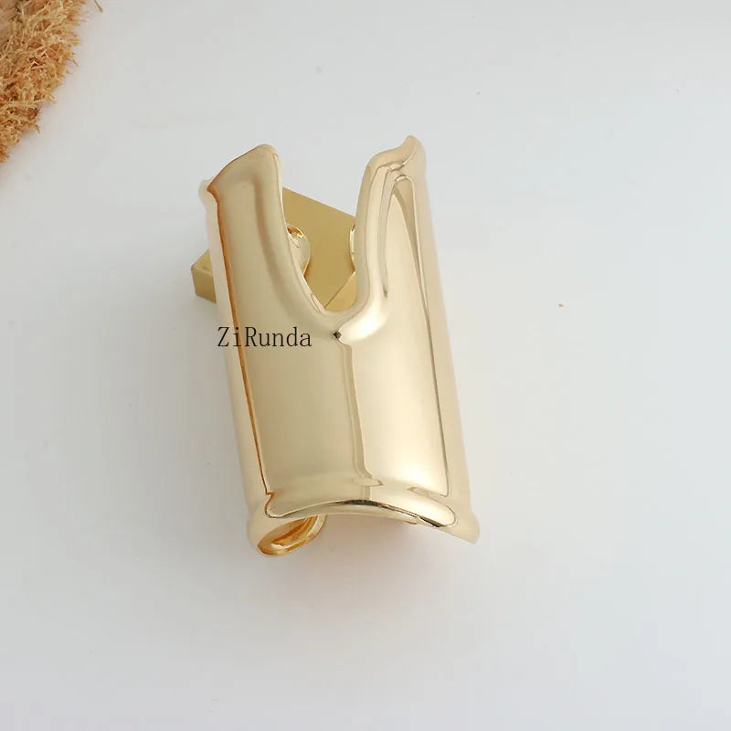 Exaggerated Irregular Wide Edge Bracelet Women's Silver Long Arm Bracelet