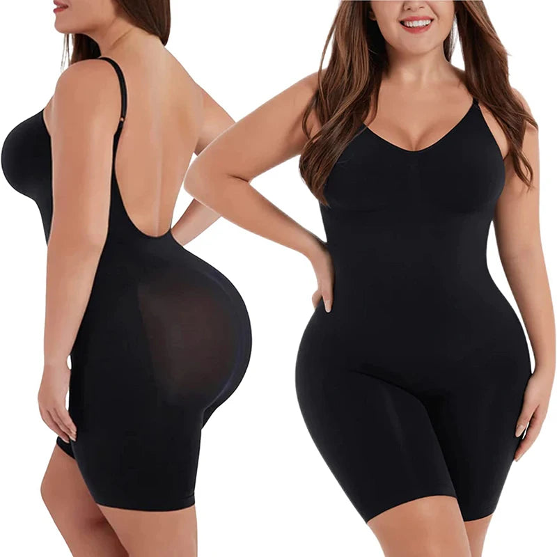 Women Seamless Low Back Bodysuit Shapewear Waist Trainer Corset
