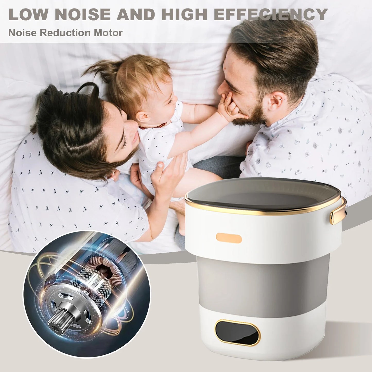 Portable Washing Machine 13L Foldable Mini Washer with 4 Modes