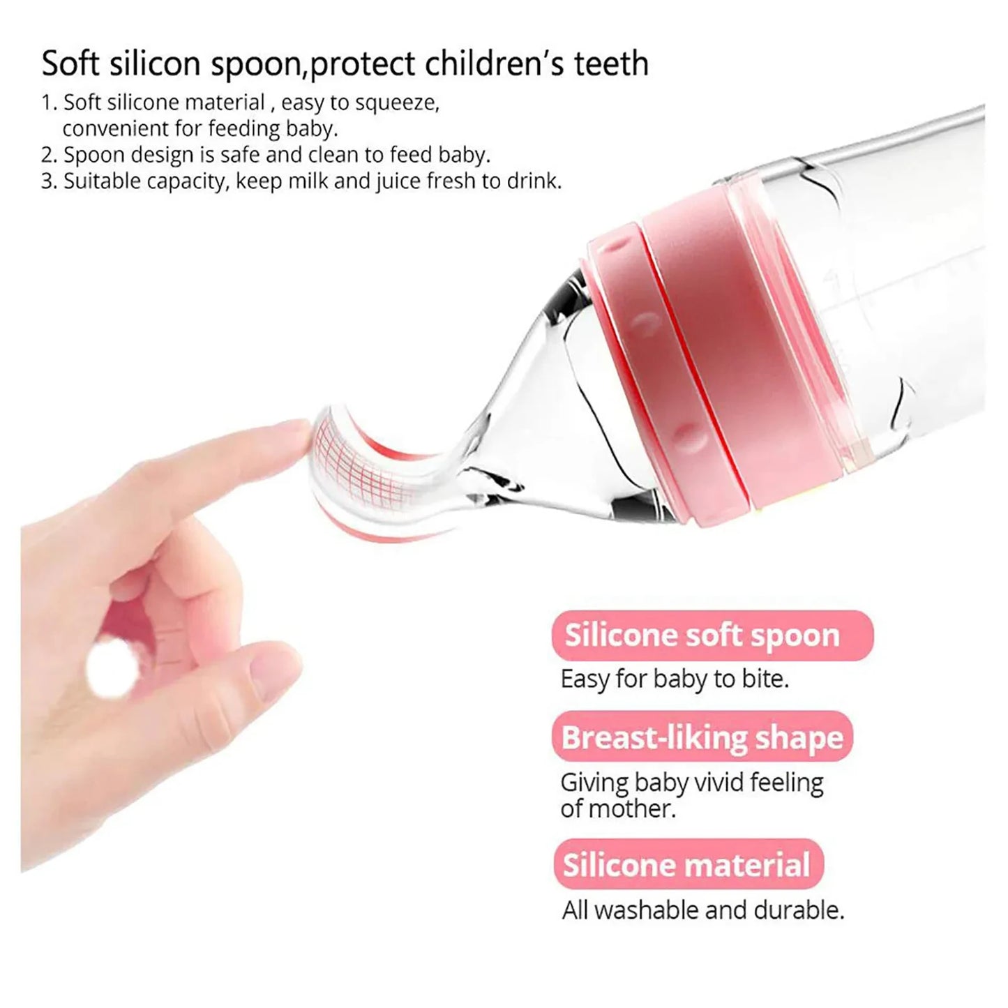 Depressible Silicone Bottle Feeding Safe for Baby - Buy one Get one Free π₯