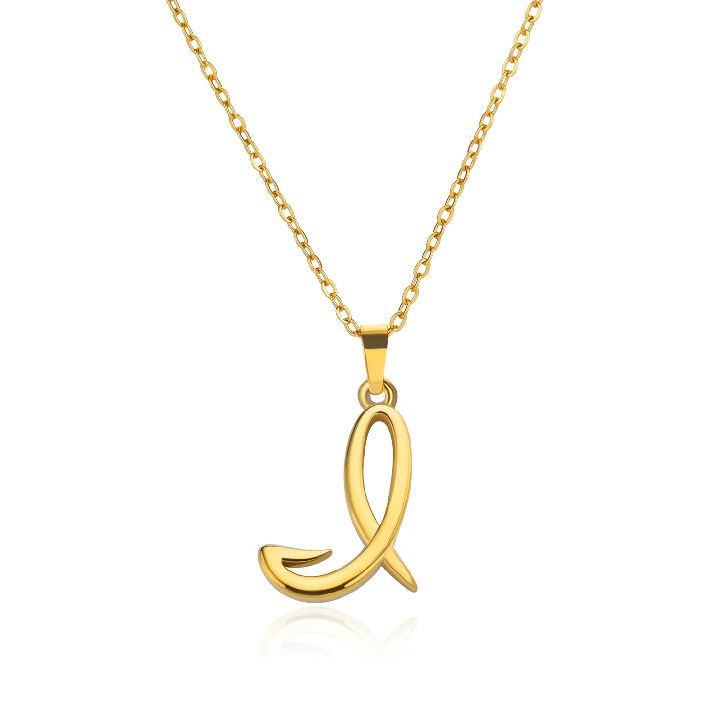 Women Stainless Steel Gold Color Initials Necklaces