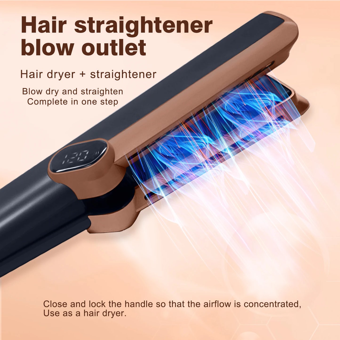 2in1 Hair DryerWet and Dry Hair StraightenerAir Negative Ion Portable