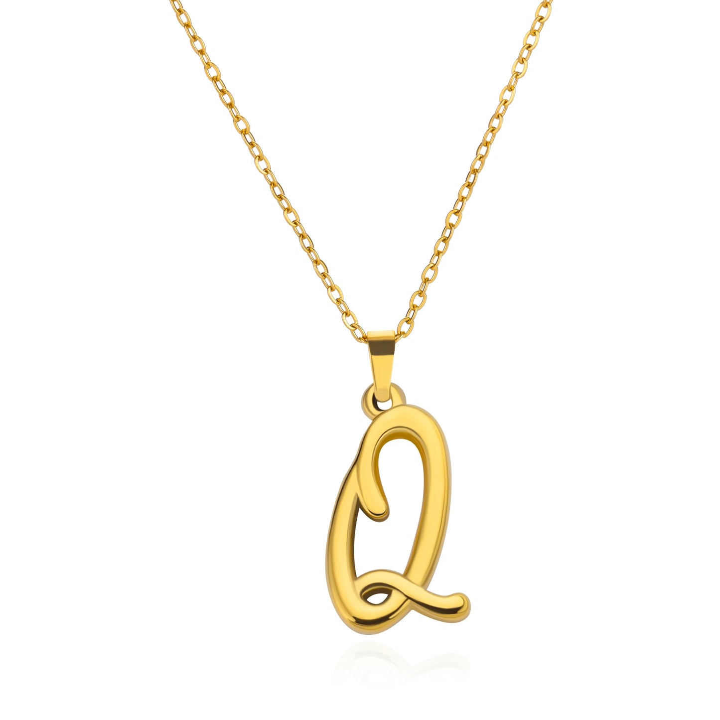 Women Stainless Steel Gold Color Initials Necklaces
