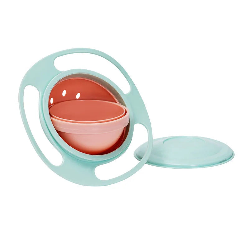Magic Gyro Bowl 360 Degree Rotate Spill-Proof Bowls with Lid