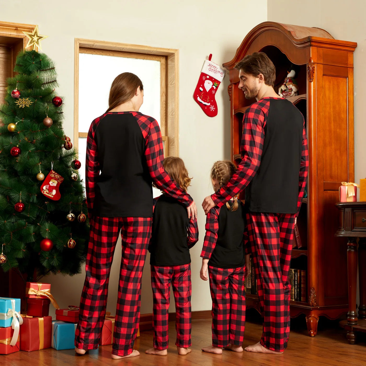 Christmas Pajamas Family Santa Claus Print