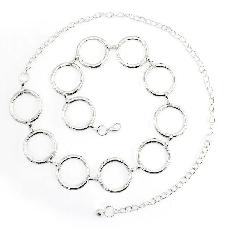 Circle Metal Chain Belt Ladies Geometric Long Belly Waist Chain