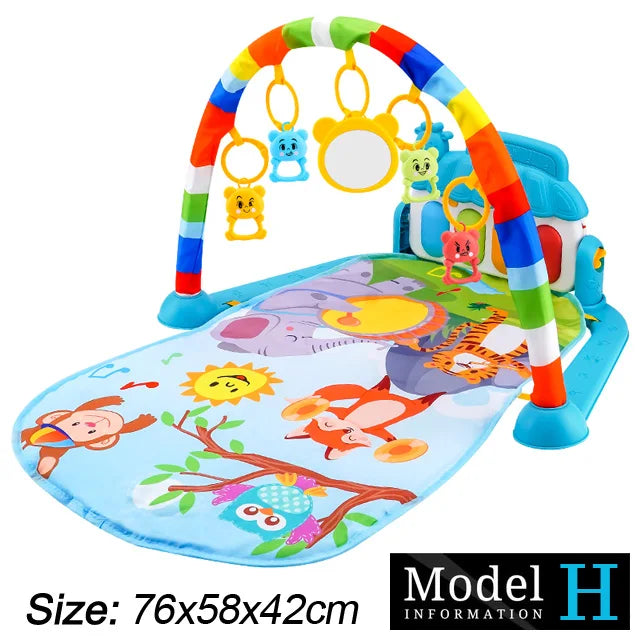 Baby Fitness Stand Music Play Gym Activity Toys Newborn Piano Crawling Blanket