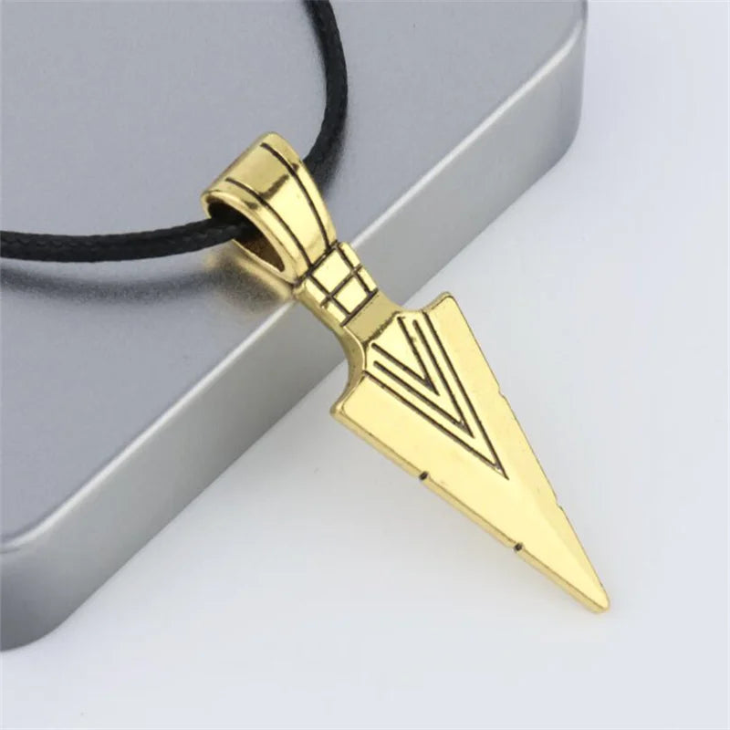 Arrowhead pendant Necklace, Silver Tribal Style Pendant Arrowhead Jewelry