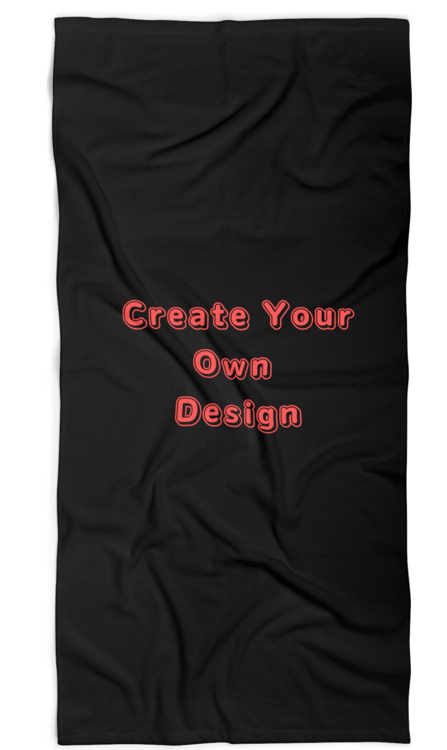 Custom Black Beach Towel — 'CREATE YOUR OWN DESIGN'