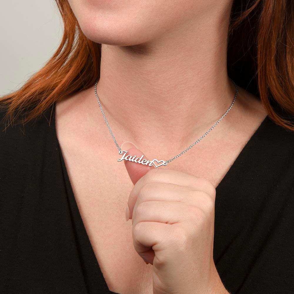 To My Beautiful Granddaughter Necklace, Custom Heart Name Necklace