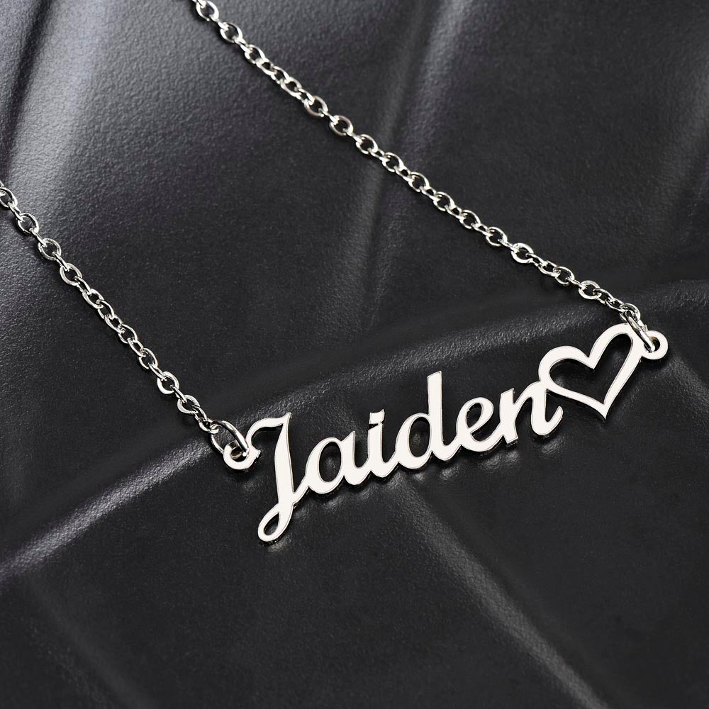 To My Beautiful Granddaughter Necklace, Custom Heart Name Necklace