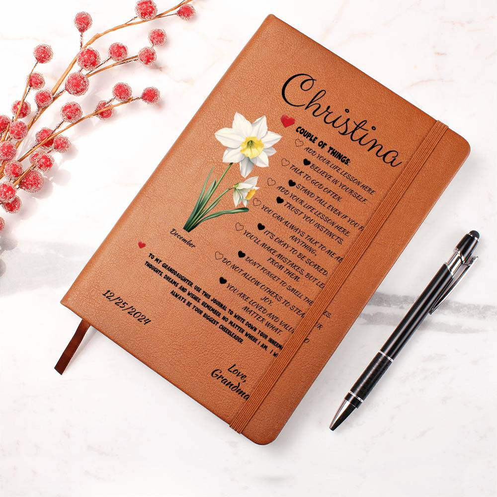 Personalized Name Granddaughter Journal, Birth Flower Journal