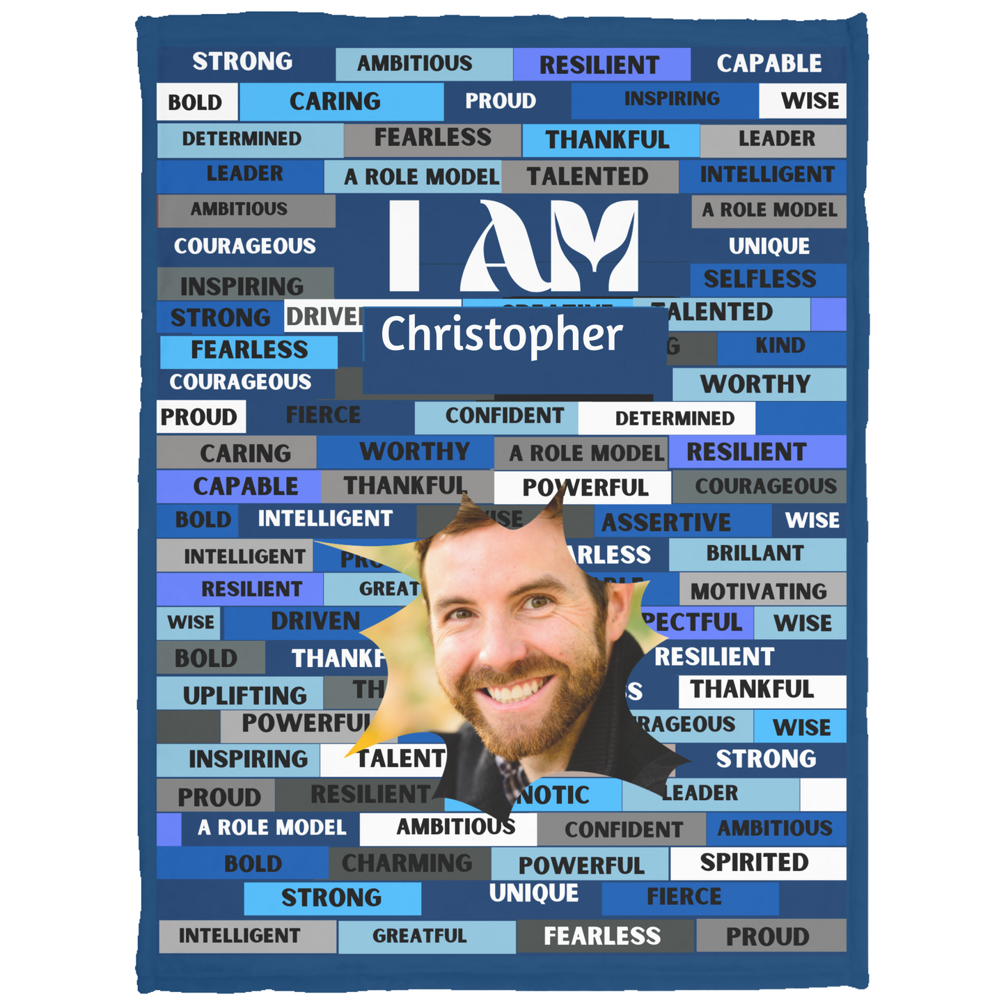 Personalized Courage Blanket, ‘I AM’ Comfy Motivational Blanket