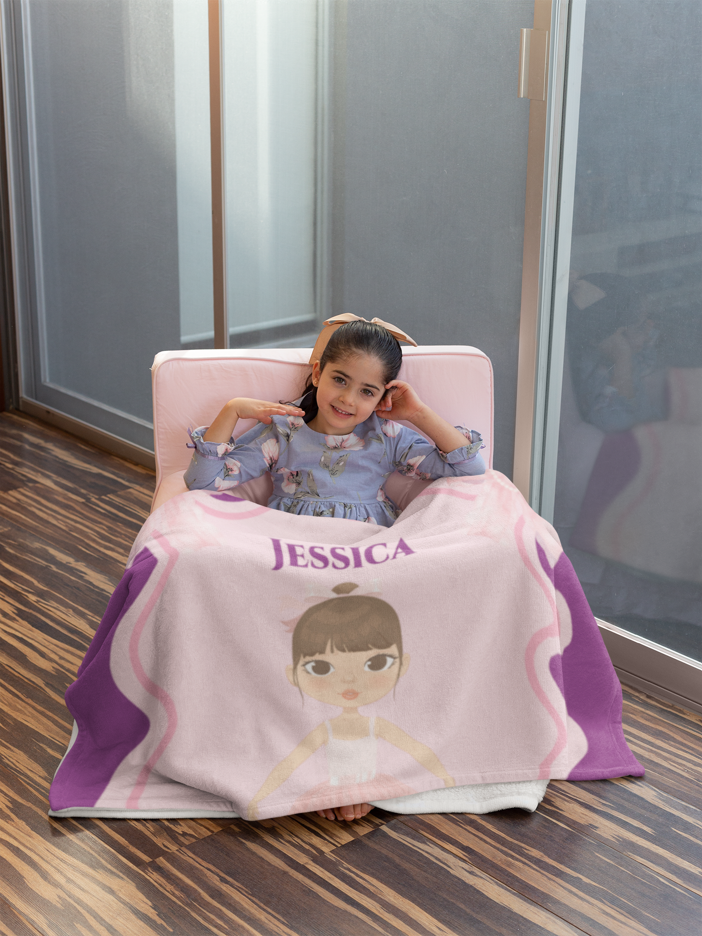 Custom Baby Girl Name Blanket, Plush Soft Fleece Kids Blanket