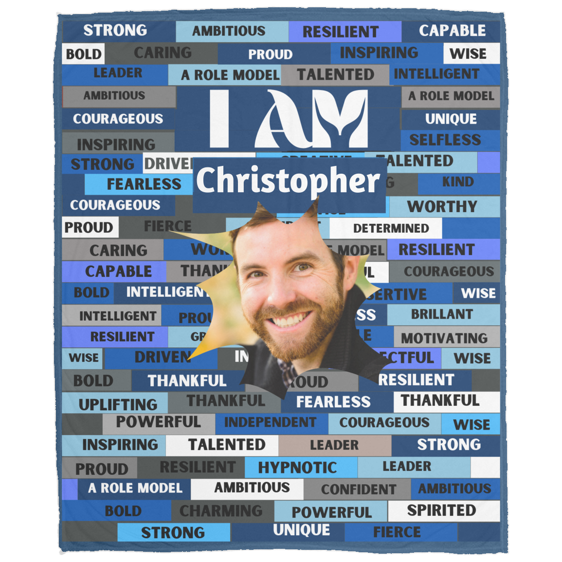 Personalized Courage Blanket, ‘I AM’ Comfy Motivational Blanket
