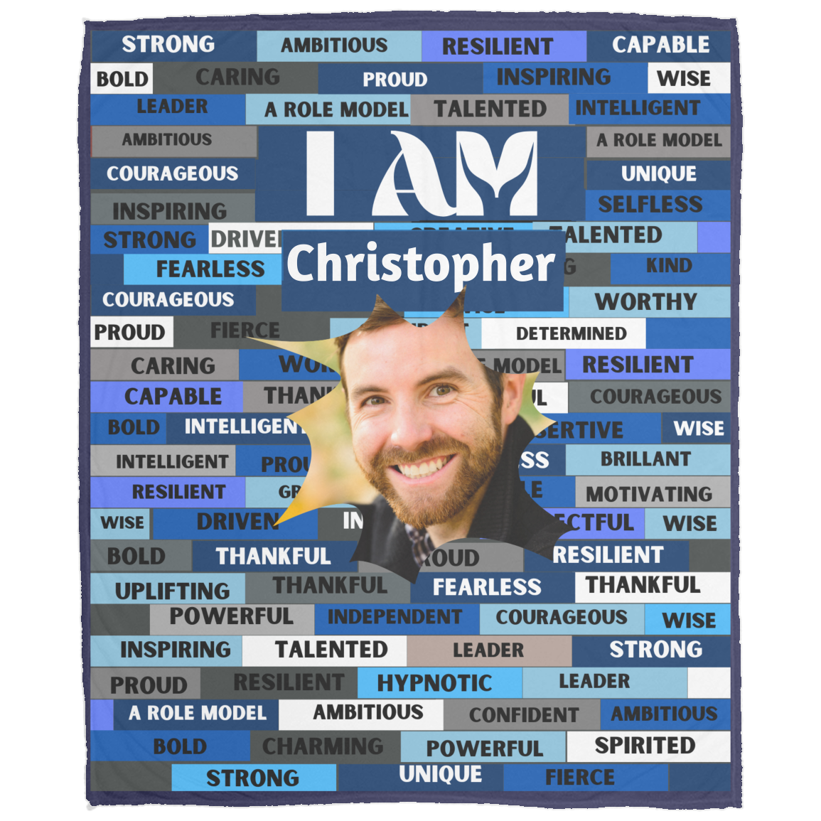 Personalized Courage Blanket, ‘I AM’ Comfy Motivational Blanket