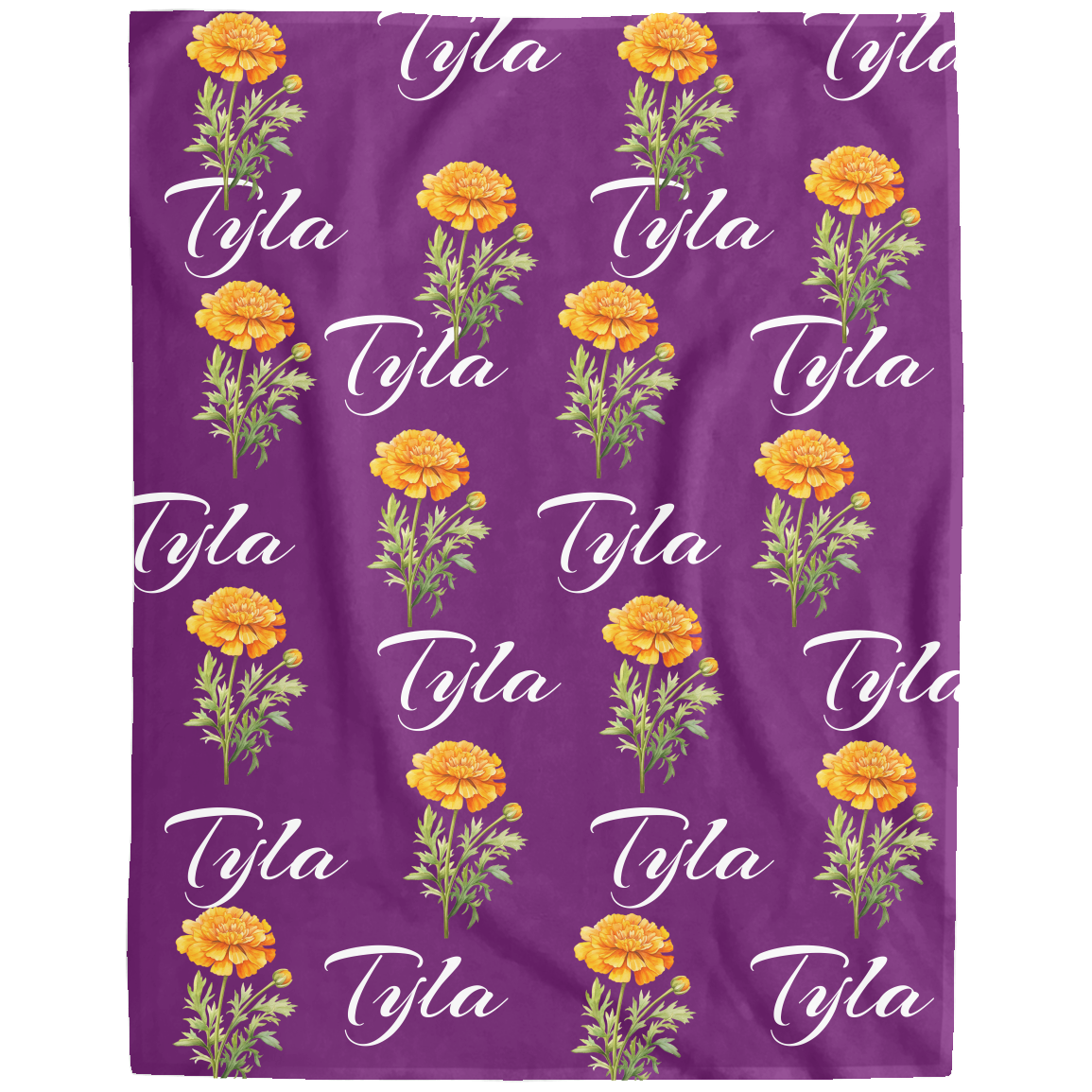 Personalized Birth flower /Name Blanket - VPL Cozy Plush Fleece Blanket 10 %