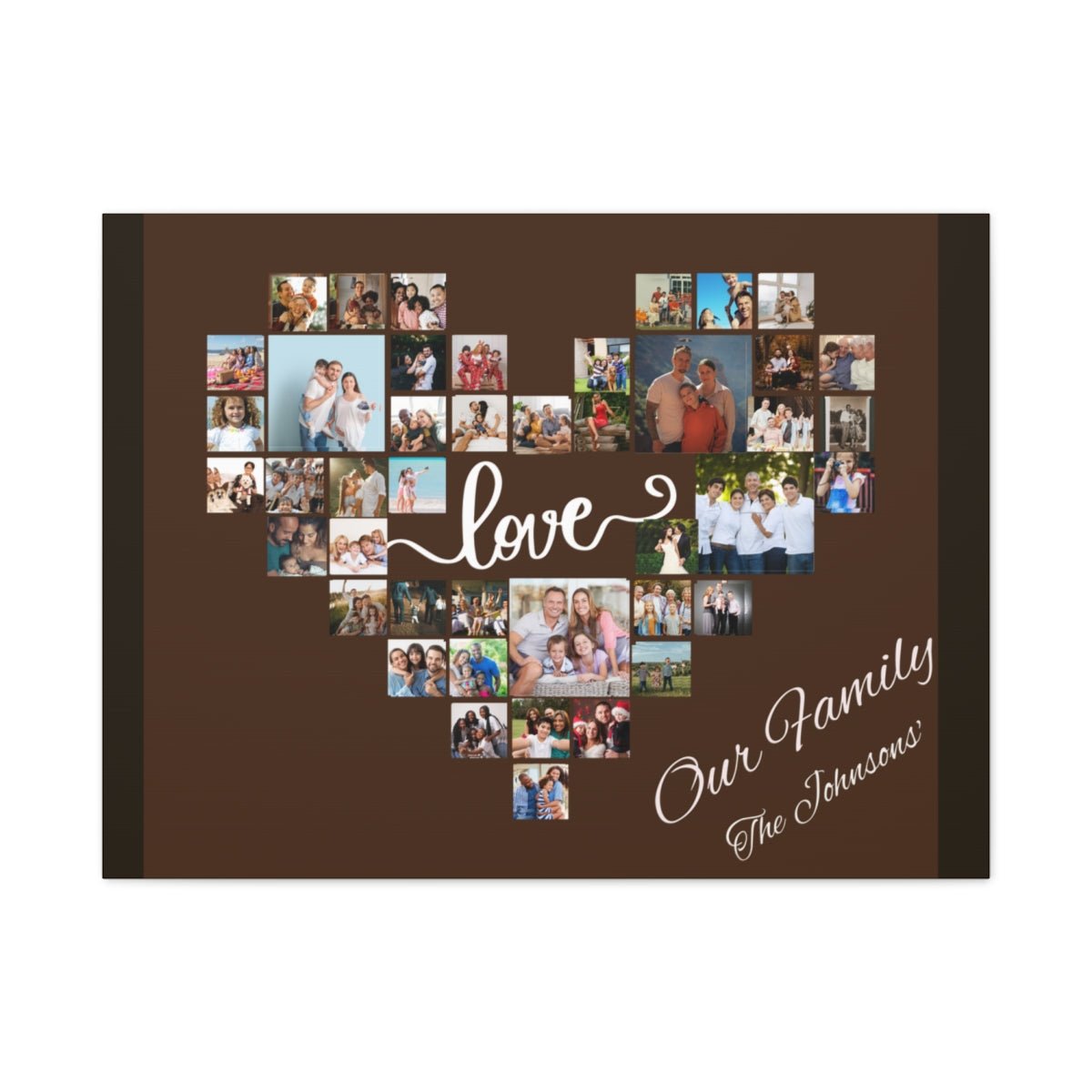 Family Heart Photo Canvas – The Ultimate Keepsake of Love - LIVE PREVIEW AVAILABLE🔥 - BeeBeeBuys