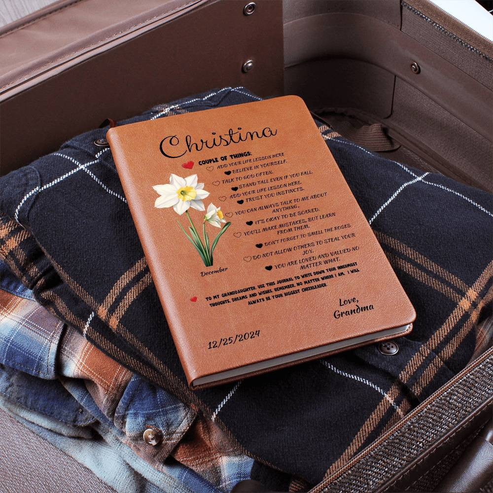 Personalized Name Granddaughter Journal, Birth Flower Journal