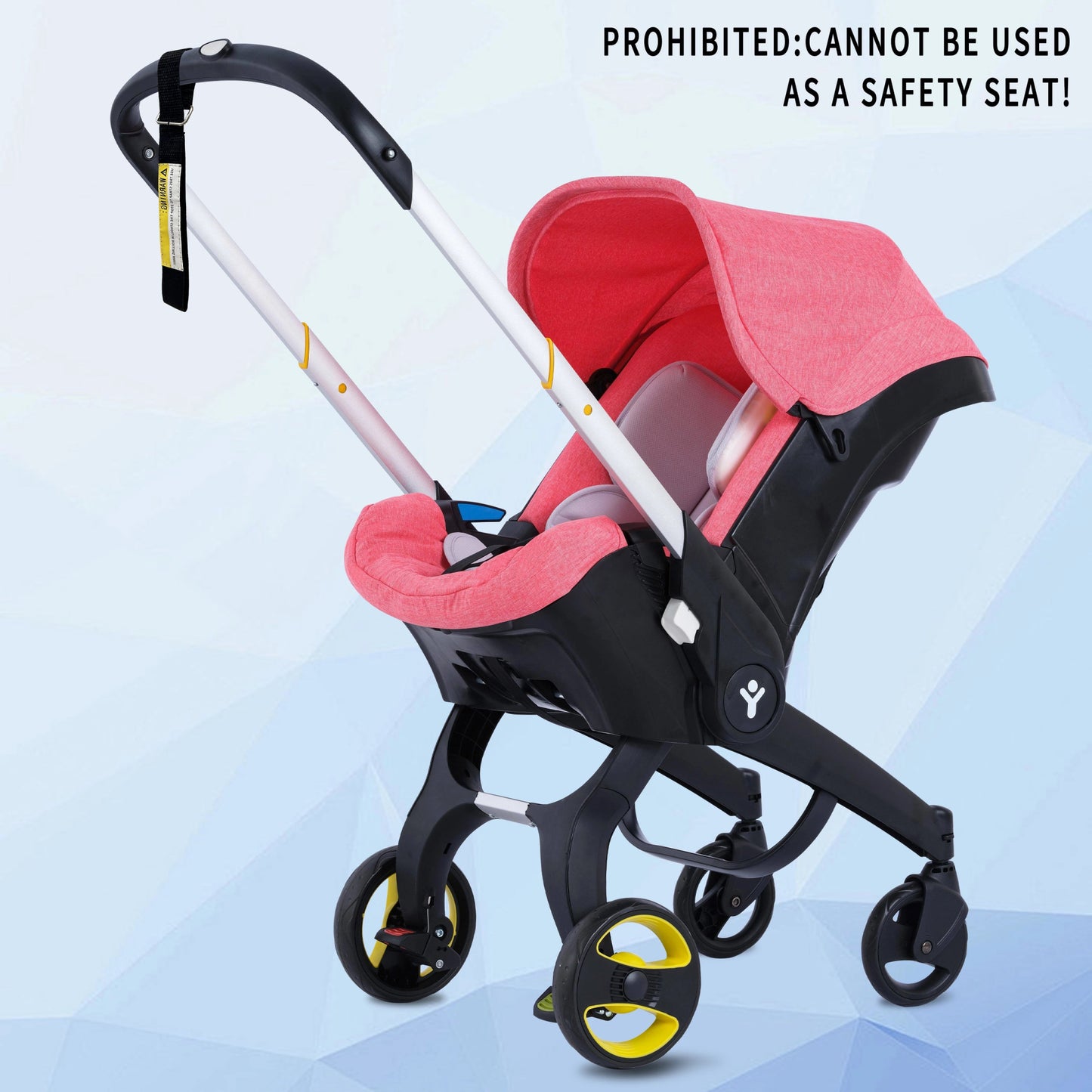 Foldable baby stroller, metal frame, adjustable handle direction, with sunshade, very suitable for outdoor shopping - BeeBeeBuys