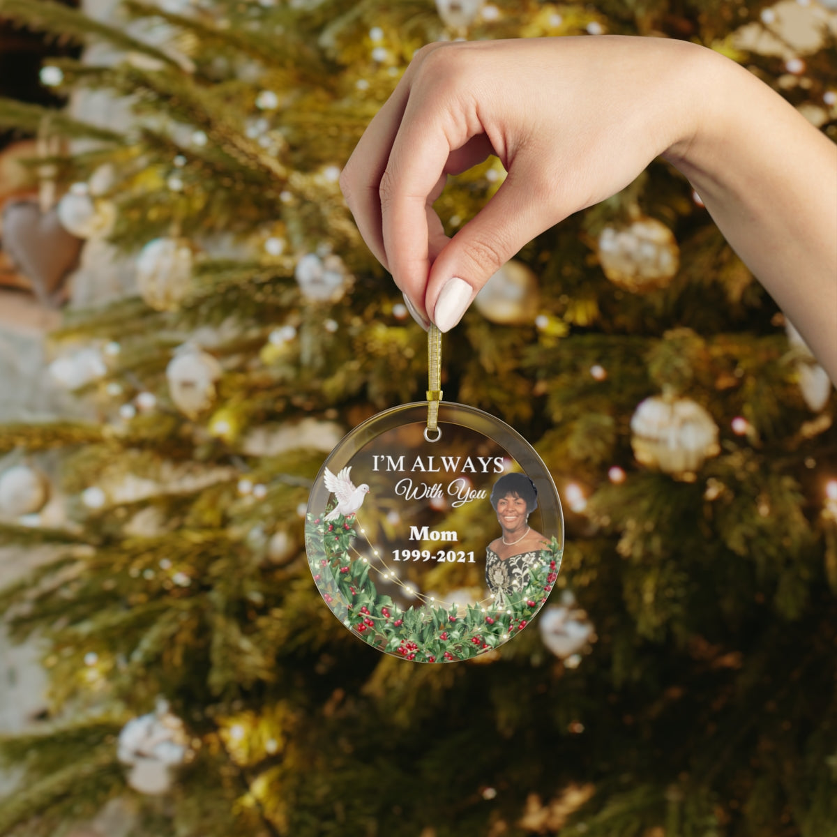 Heavenly Angel -Glass Ornament - Upload Photo and we will crop it. 10%0ff