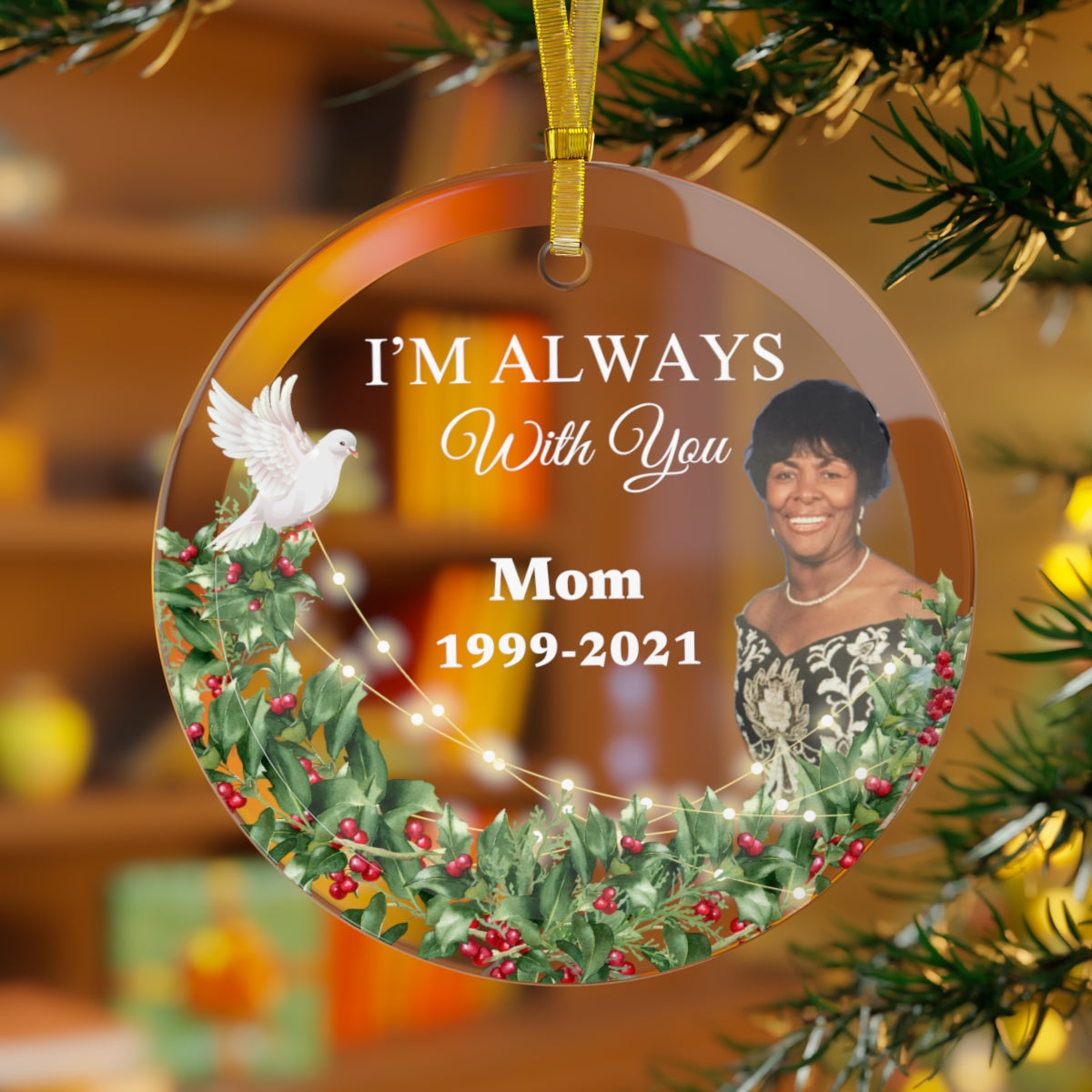 Heavenly Angel -Glass Ornament - Upload Photo and we will crop it. 10%0ff