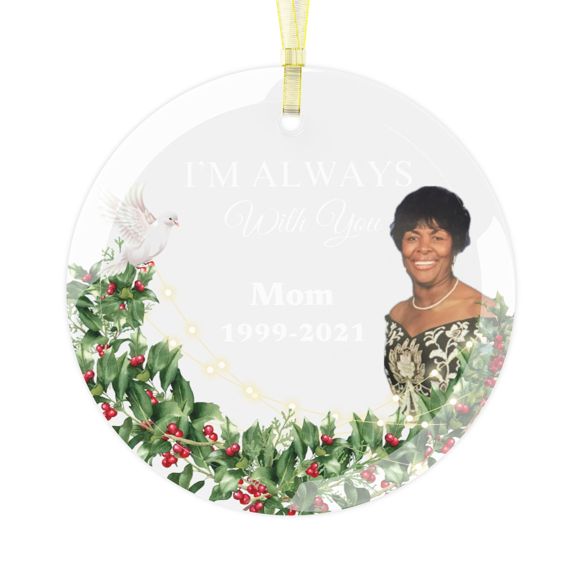 Heavenly Angel -Glass Ornament - Upload Photo and we will crop it. 10%0ff