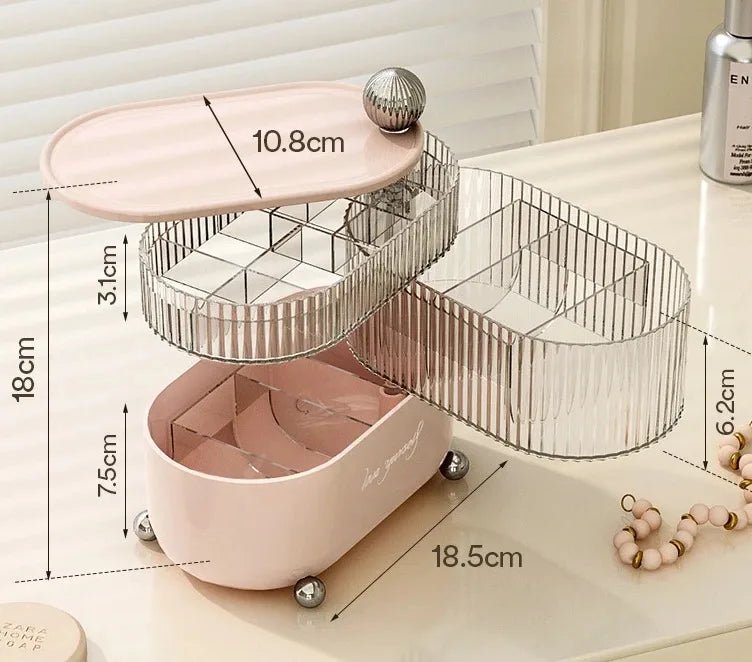 Light Luxury Lipstick Jewelry Dressing Table Storage Rack Jewelry Rotary Table - BeeBeeBuys