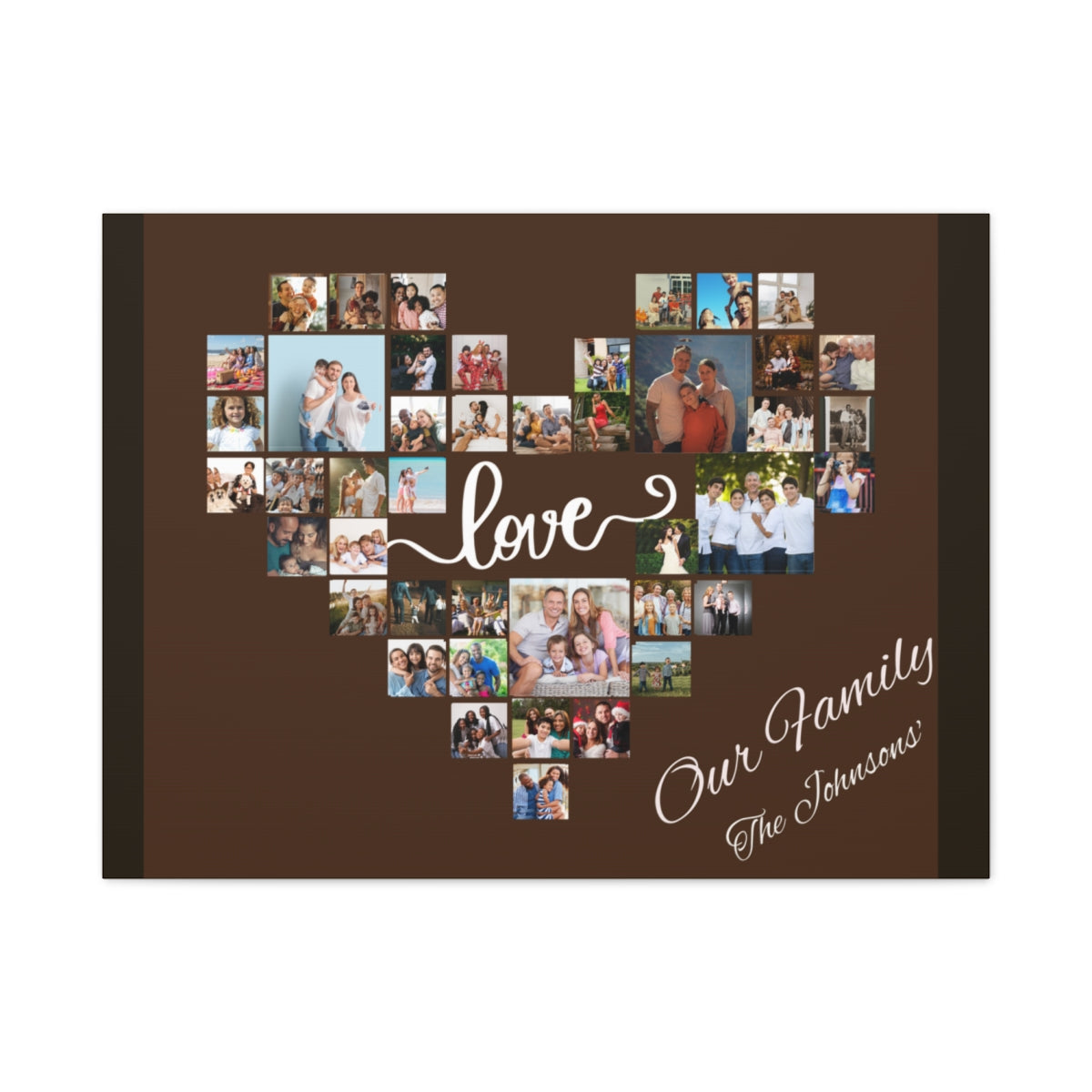 Family Heart Photo Canvas – The Ultimate Keepsake of Love - LIVE PREVIEW AVAILABLE🔥