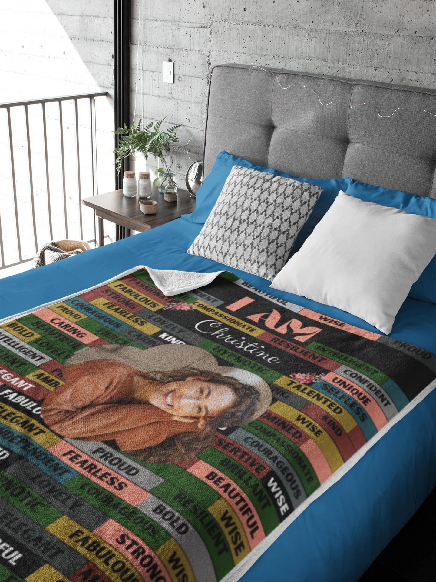 Motivational Personalized Blanket, 'I am' Fleece Christian Blanket