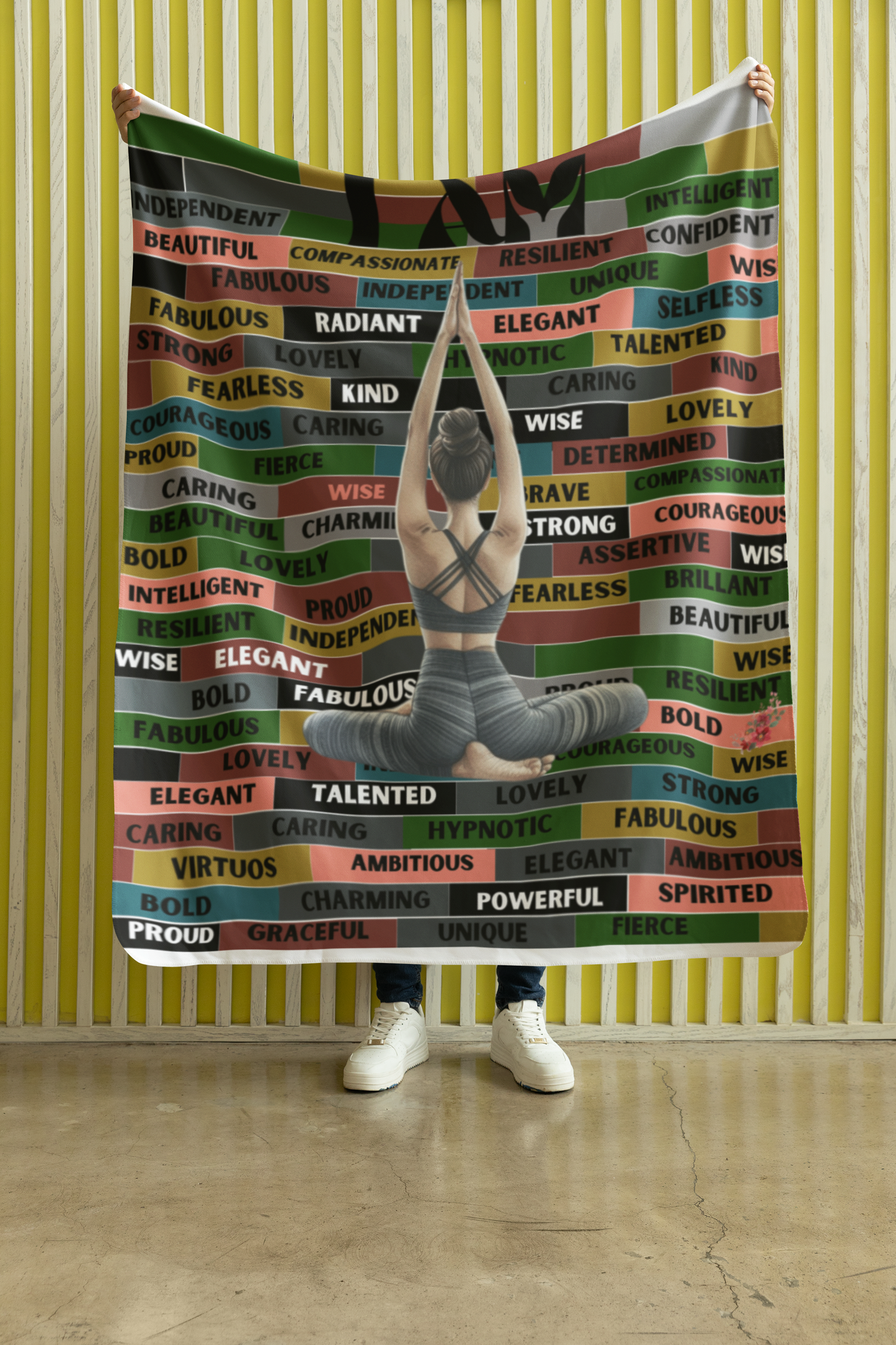 I AM Comfy Motivational Blanket, Soft Fleece Yoga Blanket
