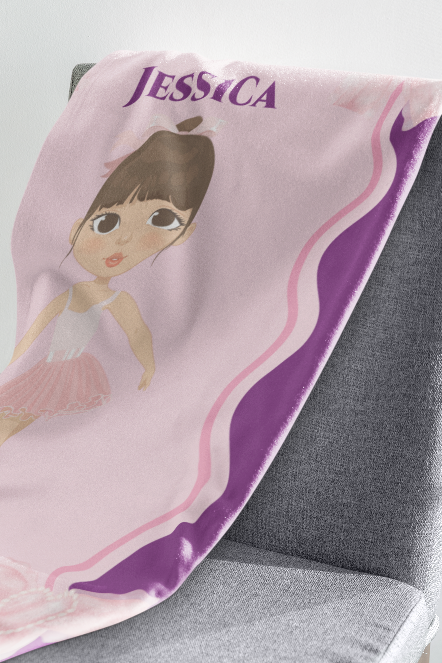 Custom Baby Girl Name Blanket, Plush Soft Fleece Kids Blanket