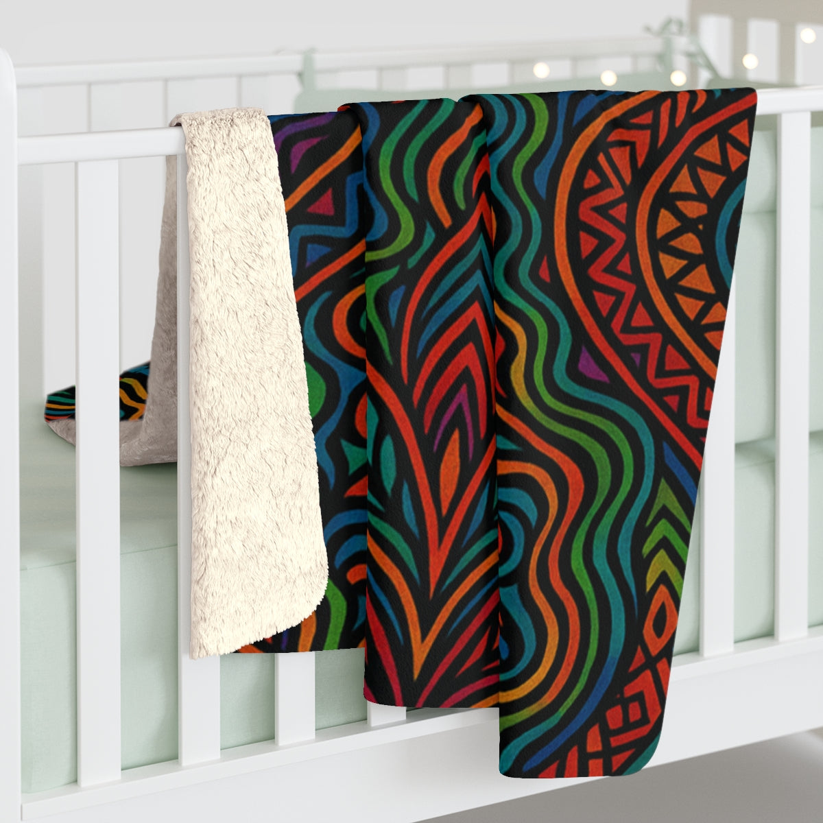African Print Sherpa Fleece Blanket - Personalized