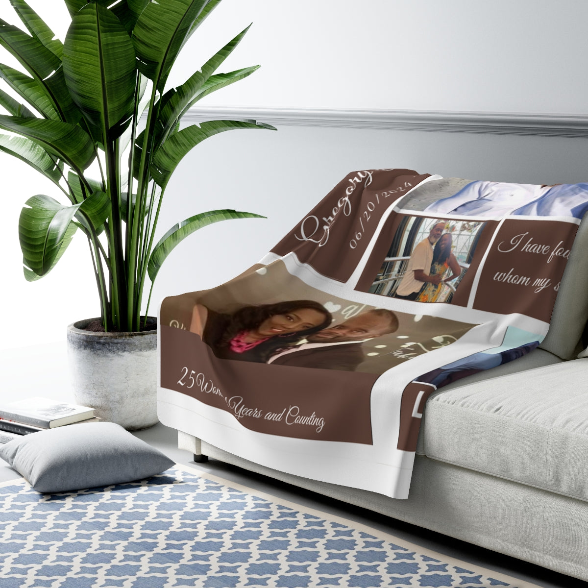 The Personalized love to Infinity Sherpa Fleece Blanket